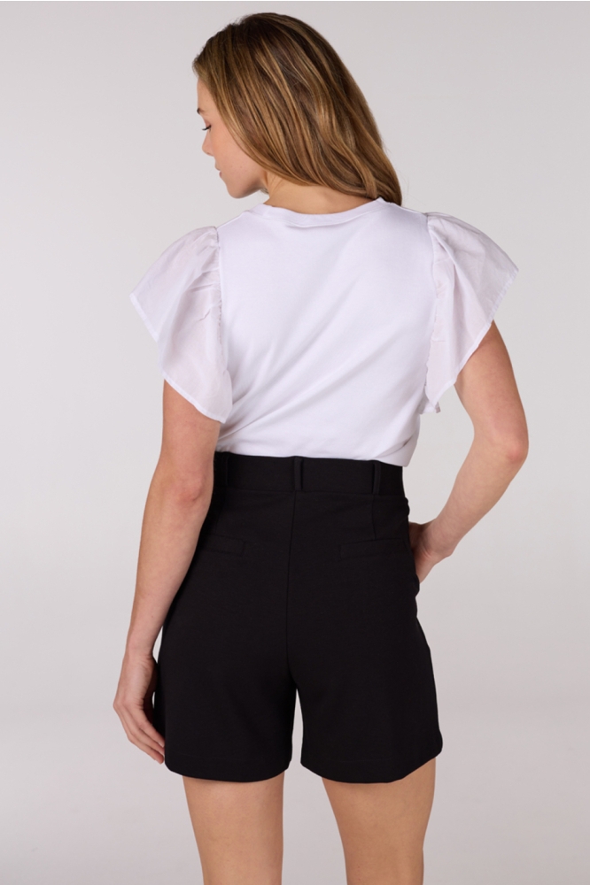 FELIPA HS25 SHIRT CO 129 RUFFLED CAP SLEEVE 000000 WIT